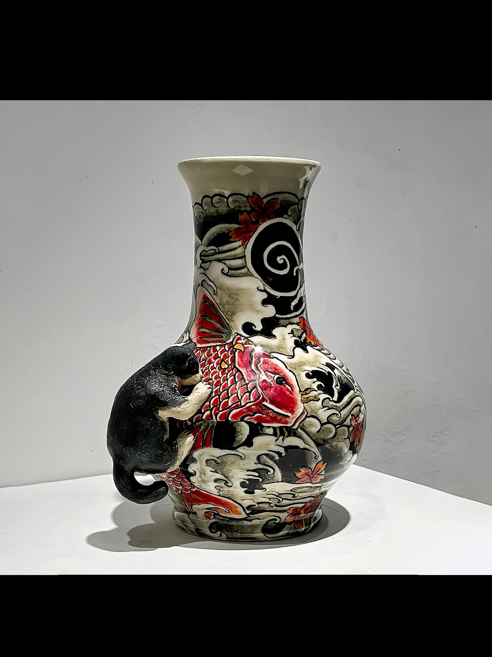 Cat Pattern Flower Vase